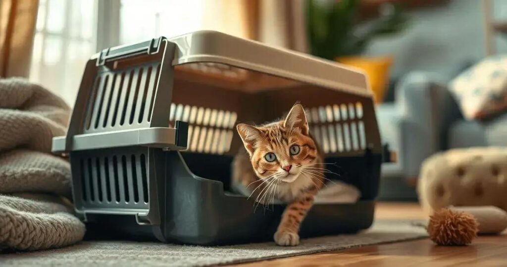 como acostumar gato com a caixa de transporte