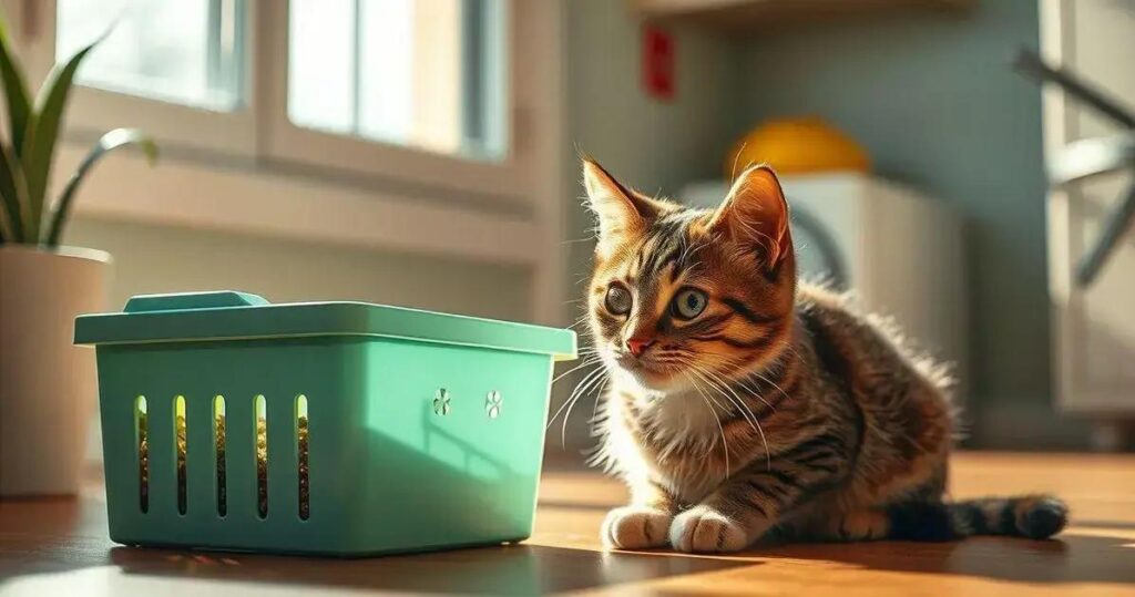 gato não usa caixa de areia