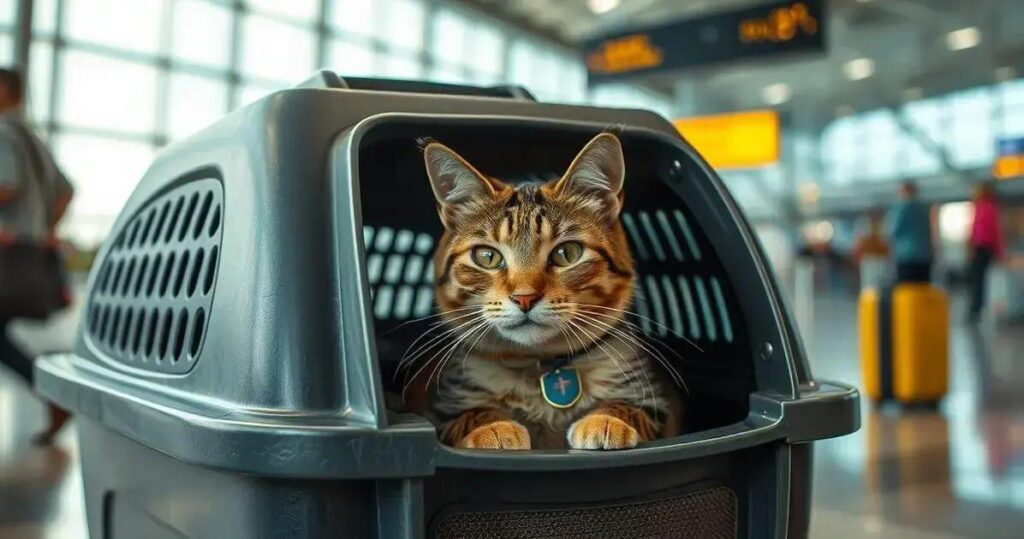 transporte de gato em avião
