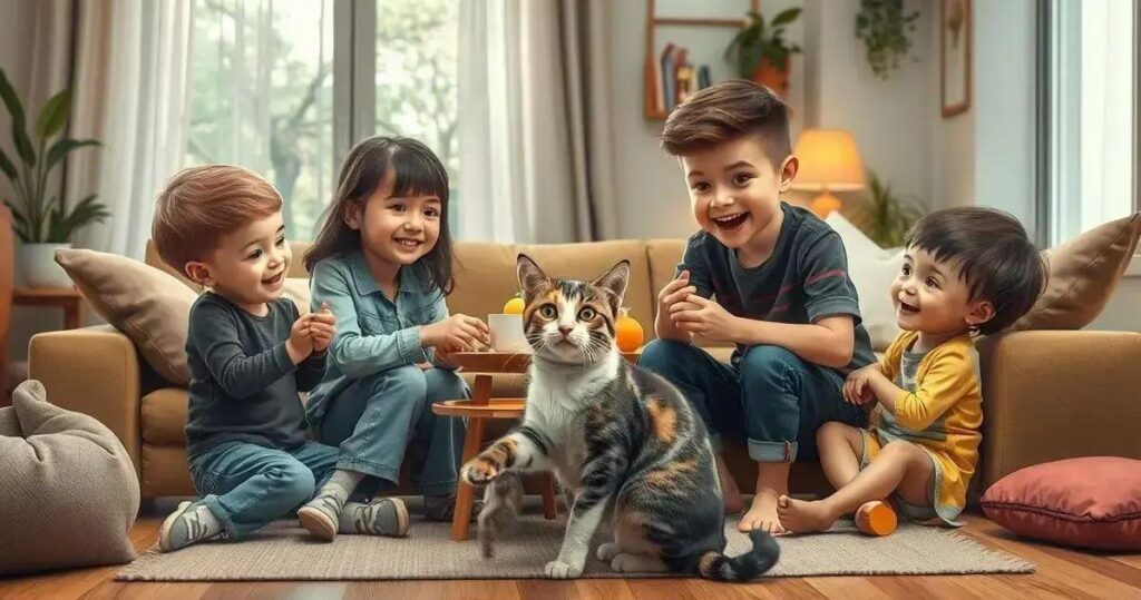 adaptar gato em casa com crianças