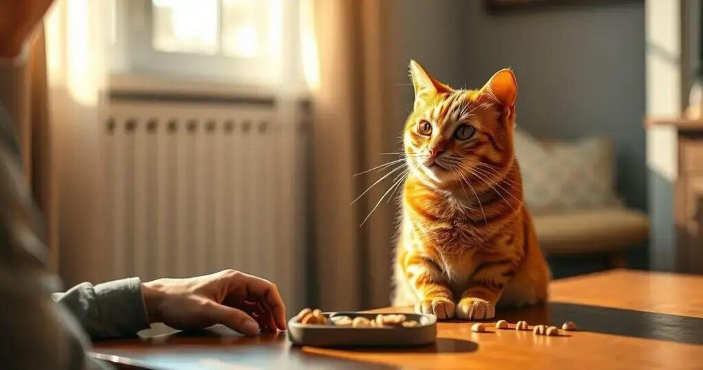 adestramento básico para gatos