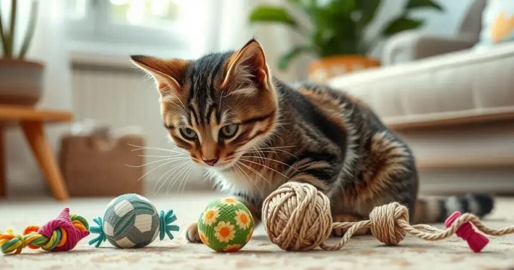 brinquedos caseiros para gatos