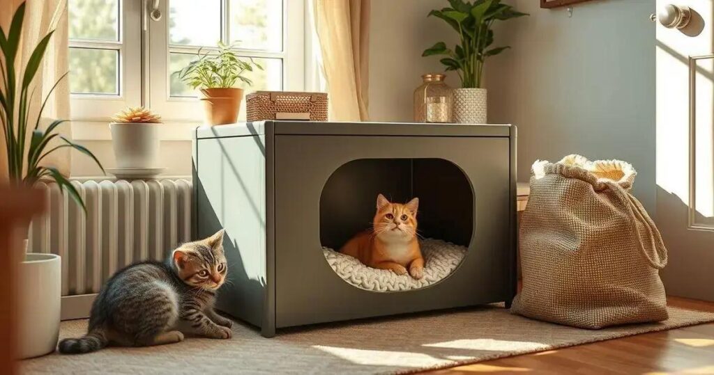 caixa de areia de gato