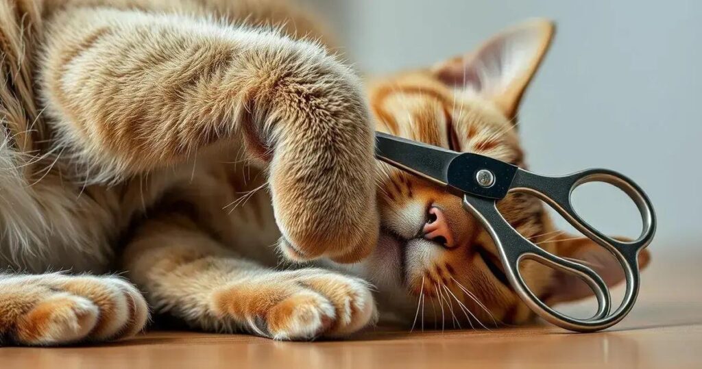 como cortar a ponta da unha do gato