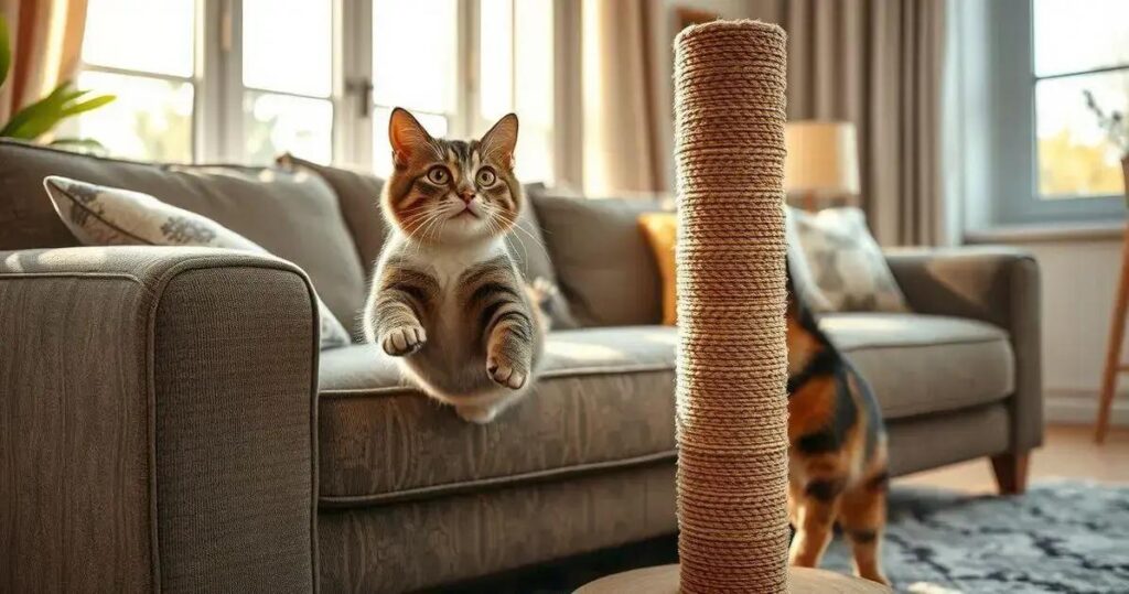 como fazer o gato parar de arranhar o sofá