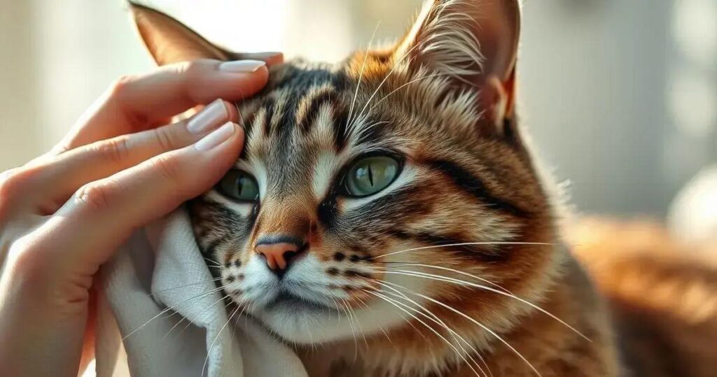 como limpar olho de gato