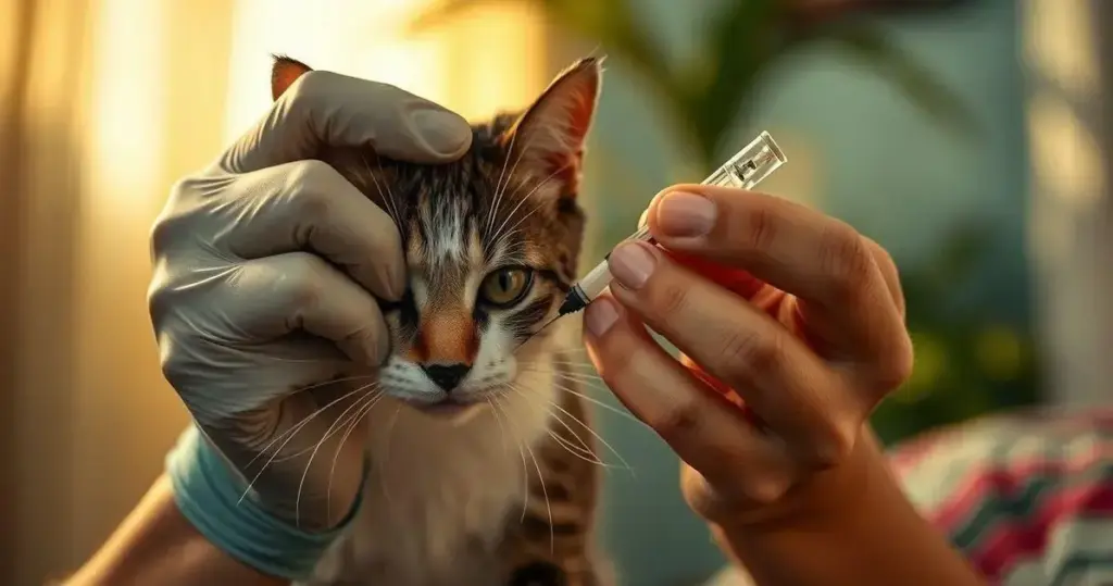 como dar injeção em gato em casa