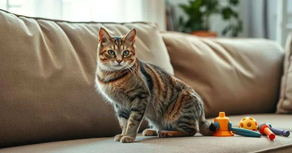 gato arranhando móveis