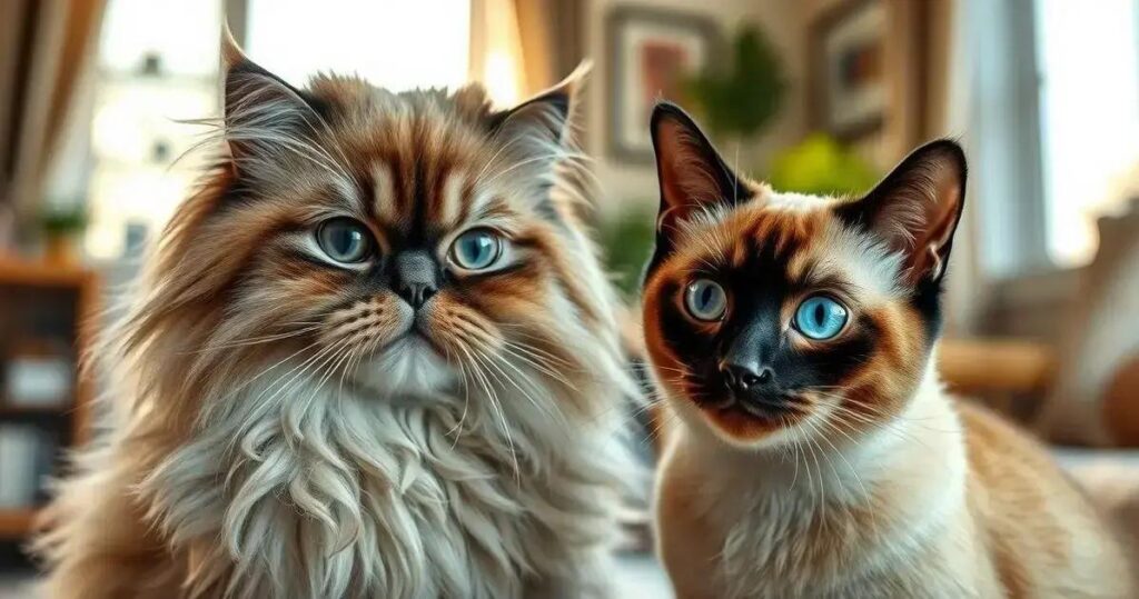 gato persa vs siamês