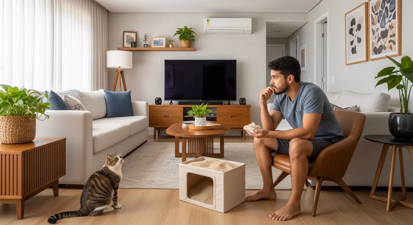 caixa de areia para gatos