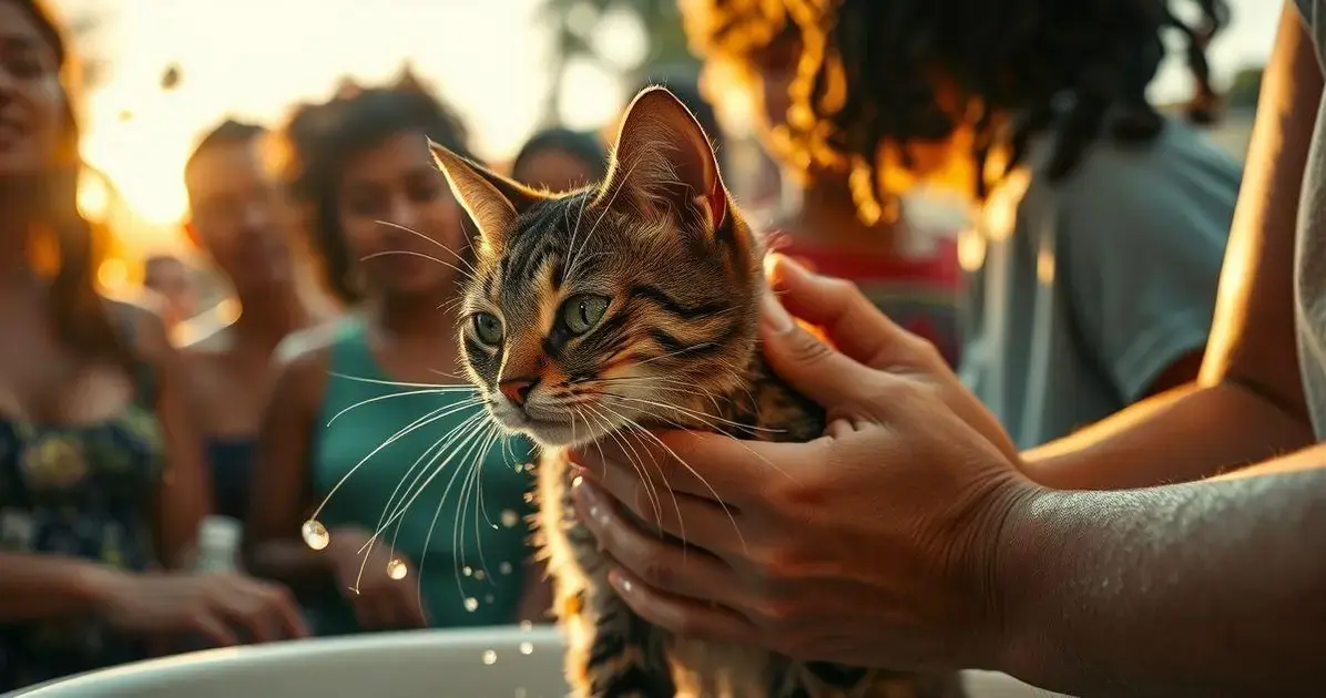 como dar banho em gato agressivo