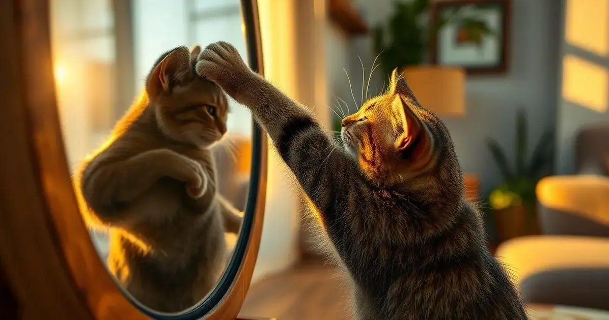 gato arranhando espelho o que fazer