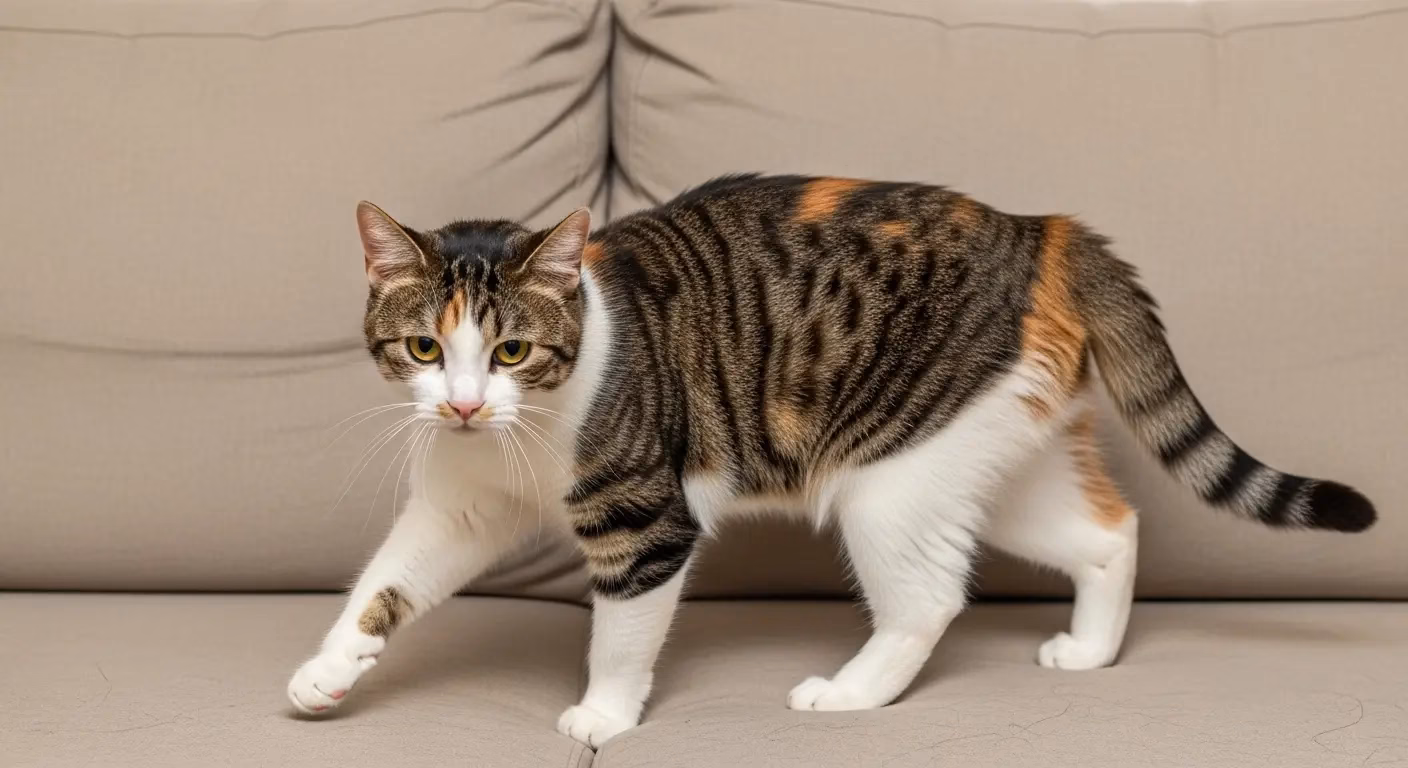 gato arranhando sofá