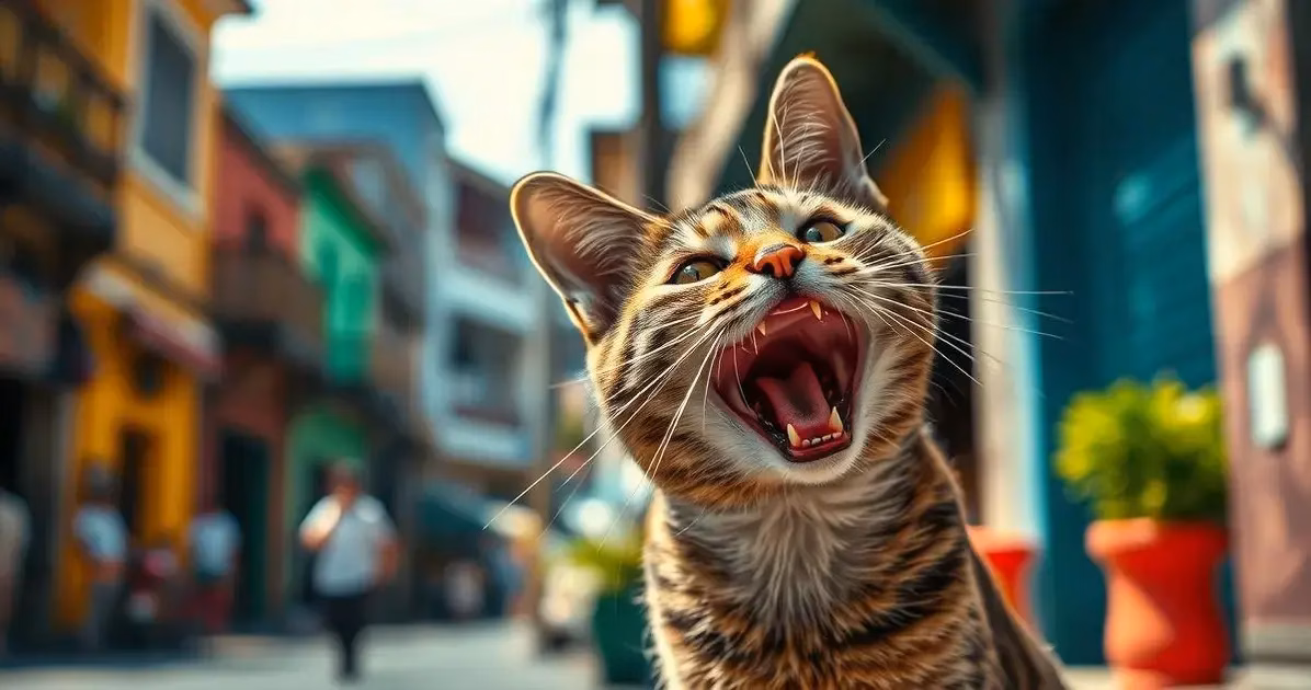 gato miando muito