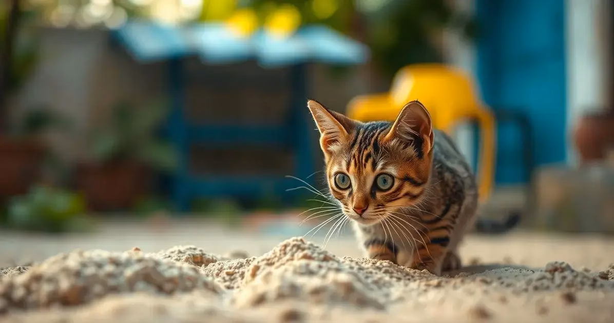 gato não usa caixa de areia