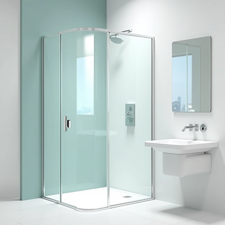 Box de vidro no banheiro MRV para um visual clean e moderno.