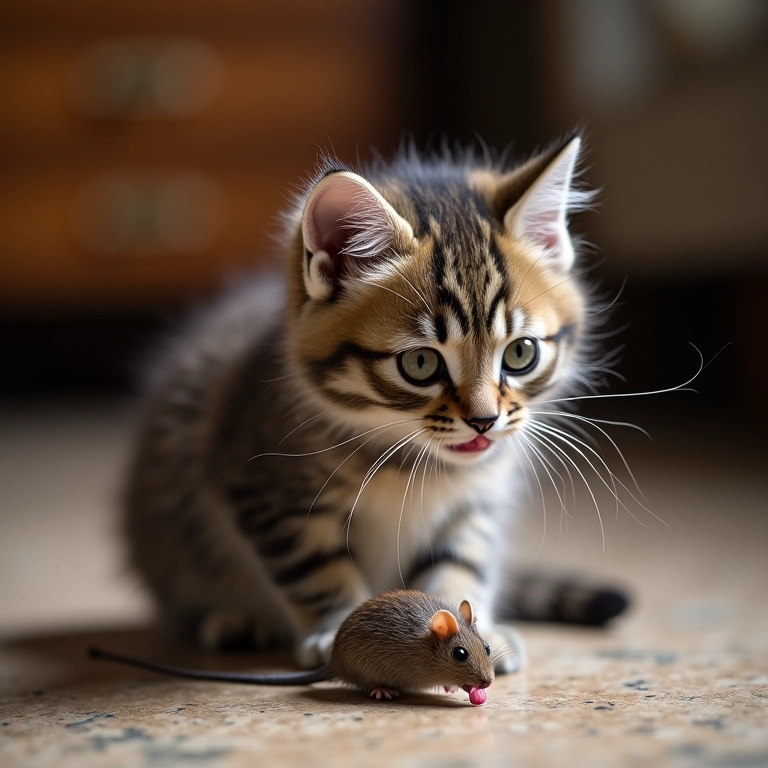 Filhote de Maine Coon brincando perto de documentos de pedigree.