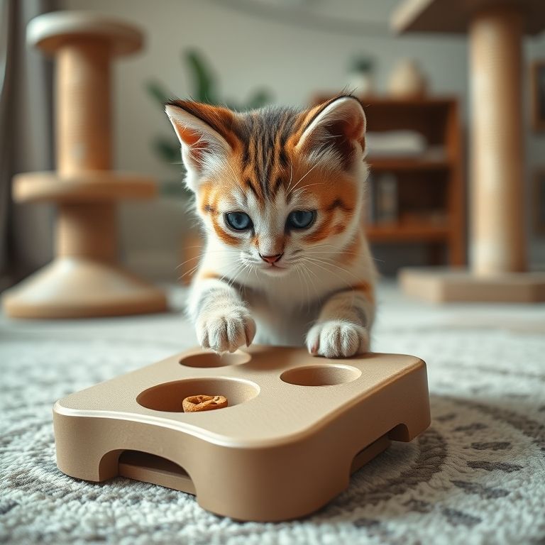 Filhote explorando um puzzle de nível 1 com petiscos.