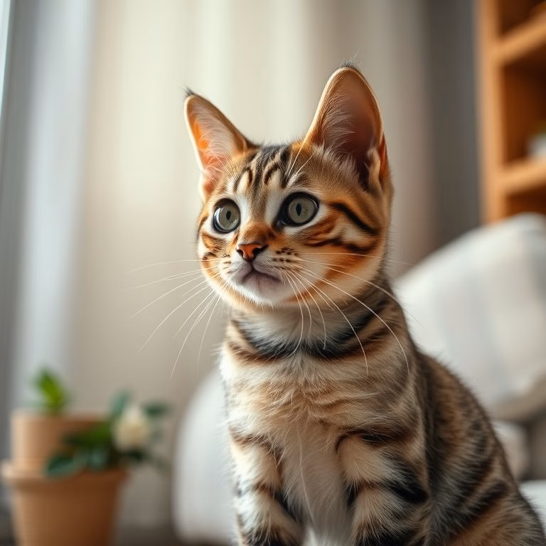 Gato malhado observando atentamente um treinamento com clicker.
