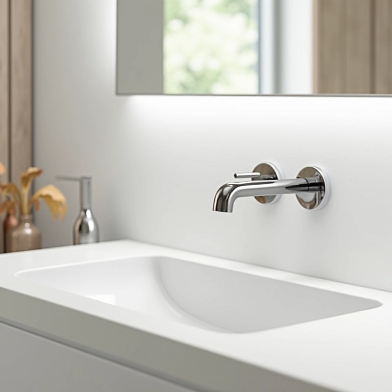 Louças e metais que combinam com o estilo do banheiro MRV.