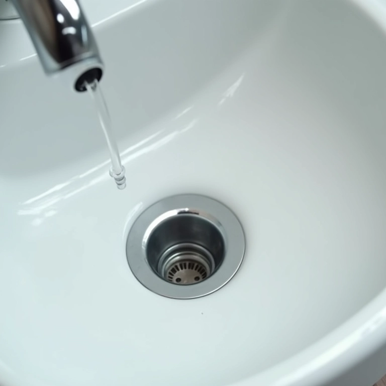 Ralo limpo e desobstruído no banheiro.