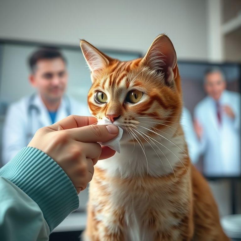 Tutor aplicando infusão de calêndula diluída em arranhão de gato.