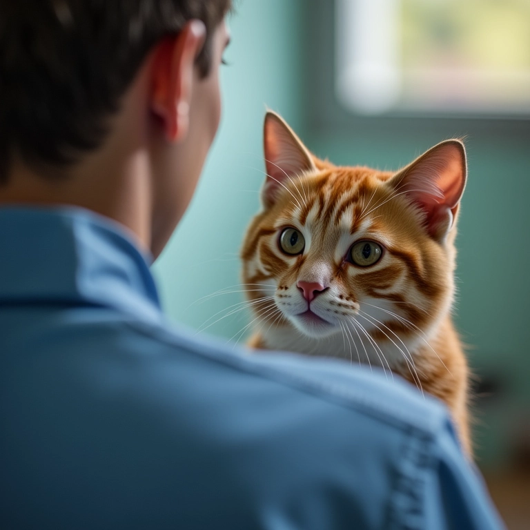 Veterinário explicando os benefícios da castração para a saúde do gato.
