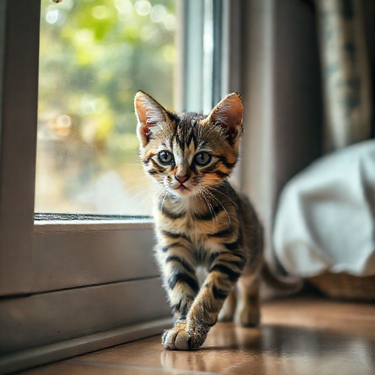 Filhote agitado e inquieto perto de uma janela.