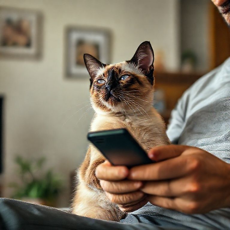 Gato com ciúmes se esfregando nas pernas