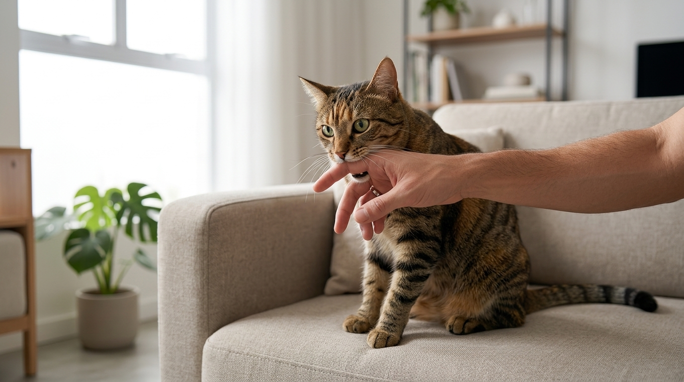 Por que o gato morde o dono durante uma interação.