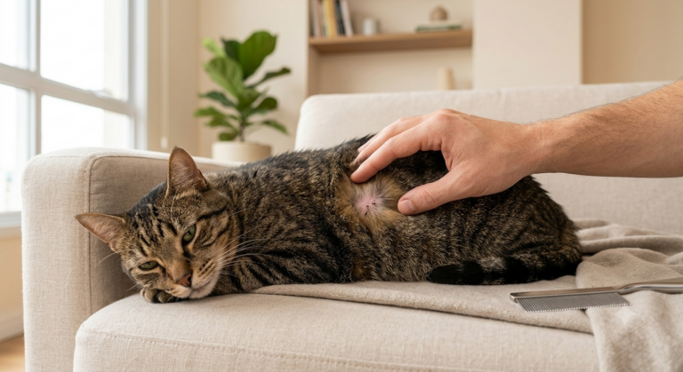 Como saber se o gato está com pulgas examinando a pelagem